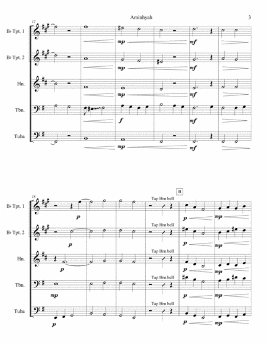 Aminhyah Brass Ensemble scores gallery preview page 3