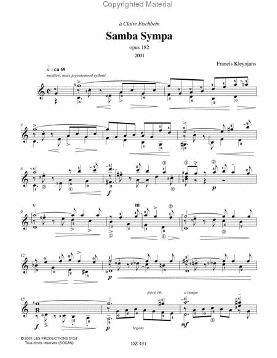 Samba Sympa Classical Guitar scores gallery preview page 2