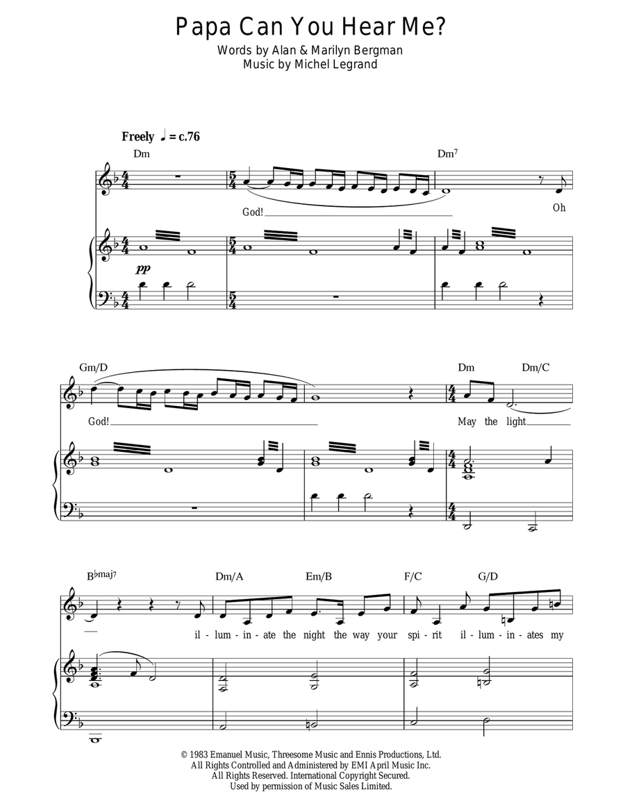 Papa Can You Hear Me? Acoustic Guitar scores gallery preview page 1