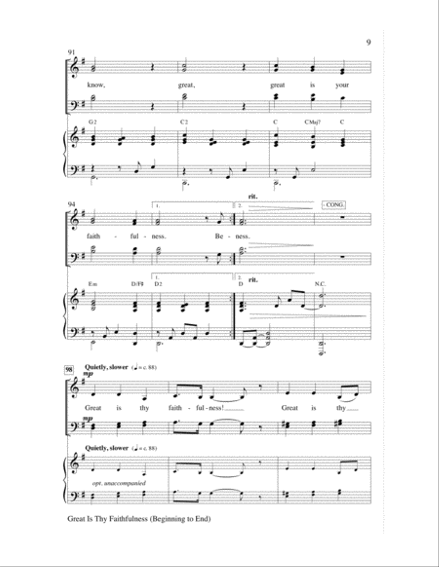 Great Is Thy Faithfulness (Beginning to End) Choir scores gallery preview page 9