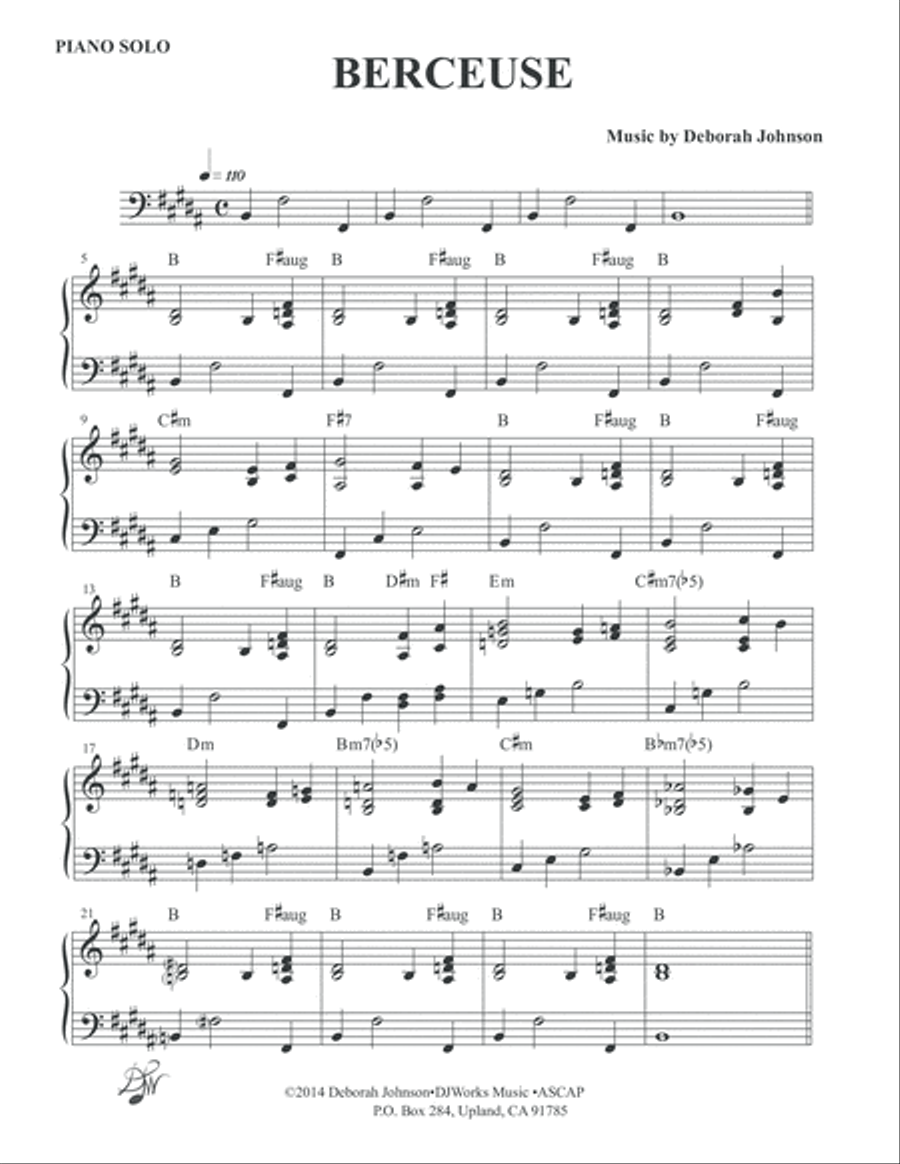 Berceuse Piano Solo Guitar scores gallery preview page 2