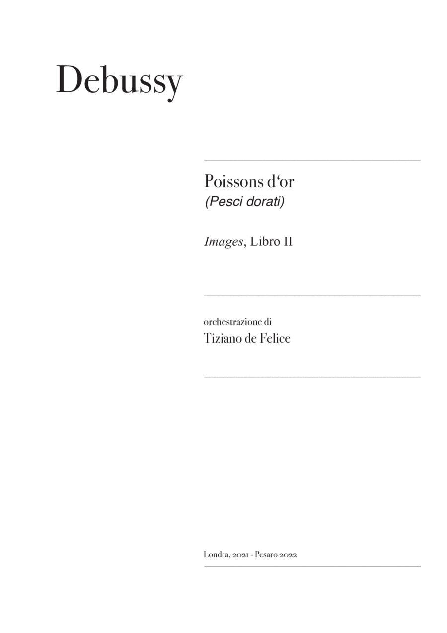Poissons d'or (Debussy) - Tiziano de Felice Full Orchestra scores gallery preview page 1