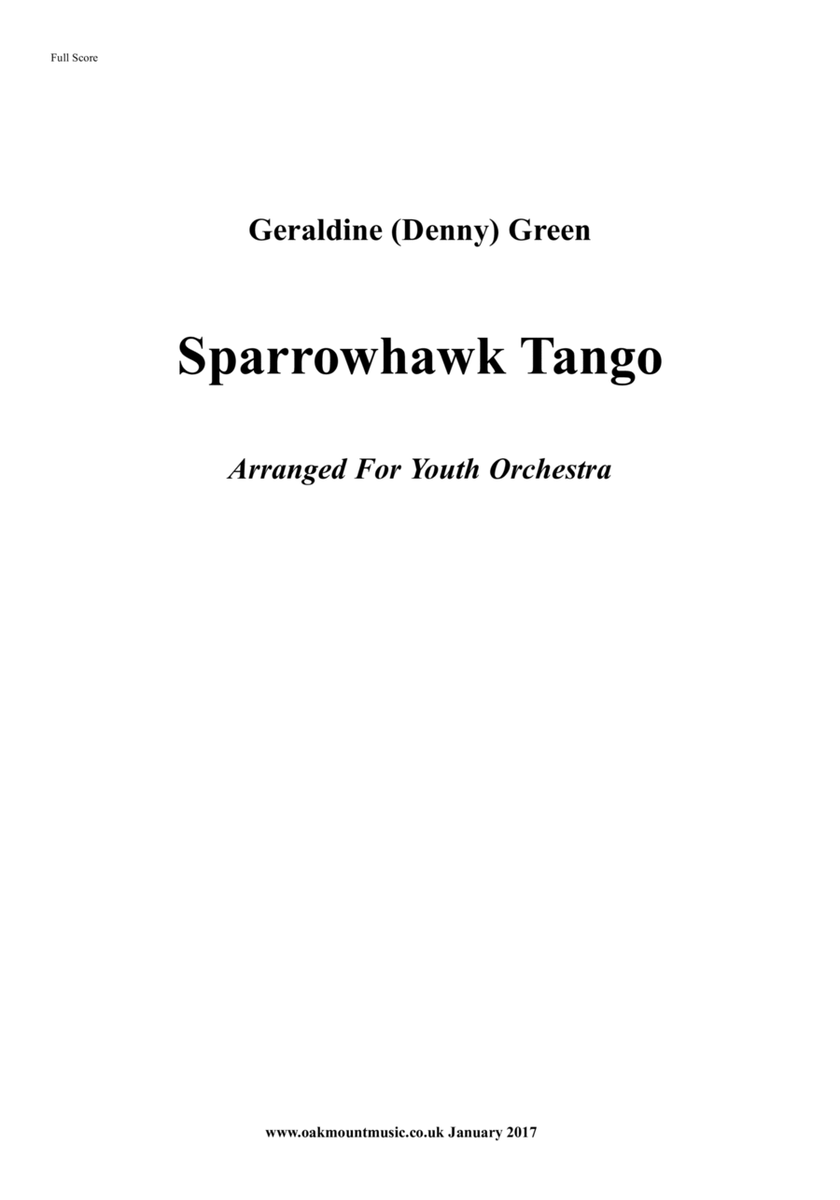Sparrowhawk Tango. For Youth Orchestra (Standard Arrangement) image number null