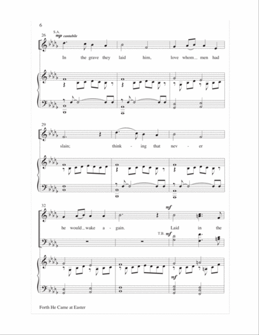 Forth He Came at Easter Choir scores gallery preview page 6