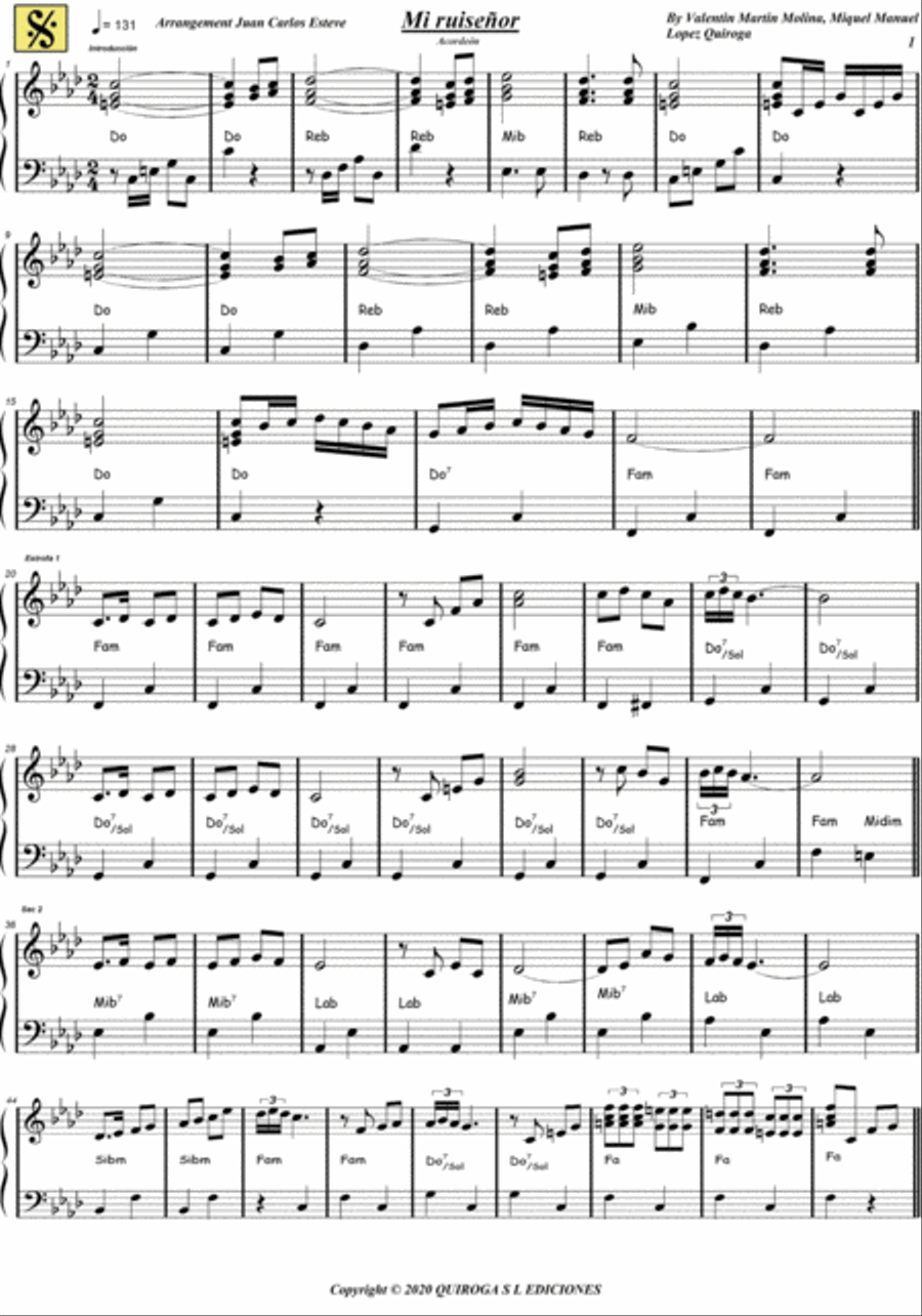 Mi Ruisenor Mi Ruisenor Accordion scores gallery preview page 2