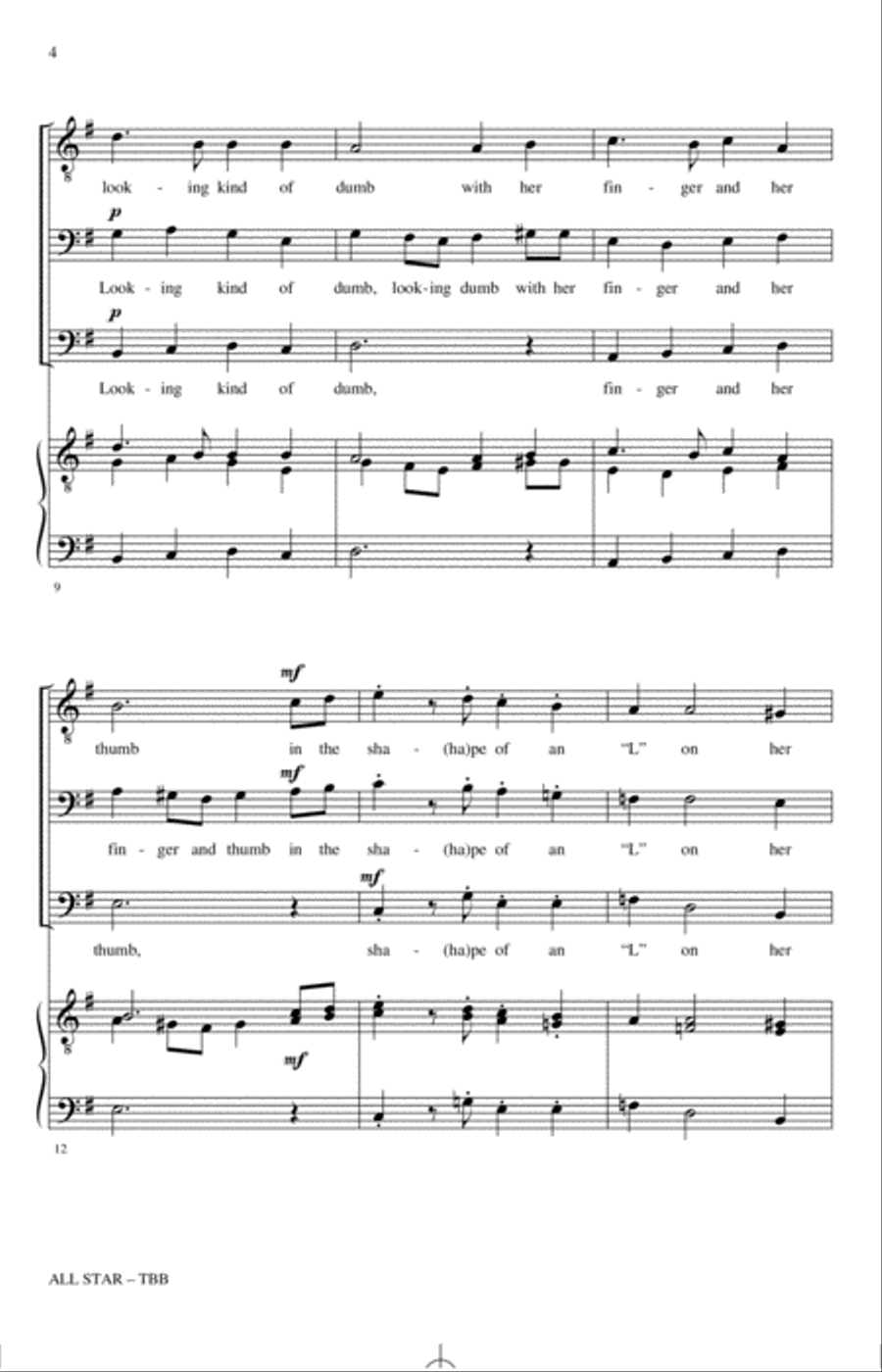 All Star (As an English Madrigal) (arr. Nathan Howe) 3-Part scores gallery preview page 3