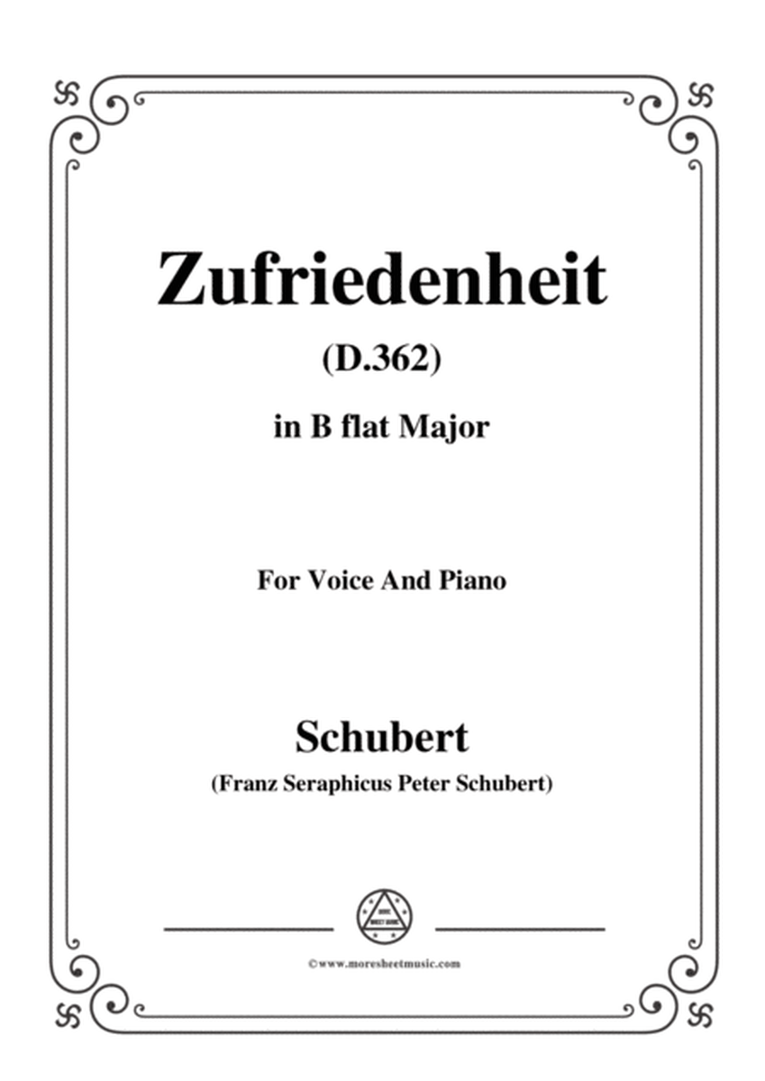 Schubert-Zufriedenheit(Contentment),D.362,in B flat Major,for Voice&Piano image number null