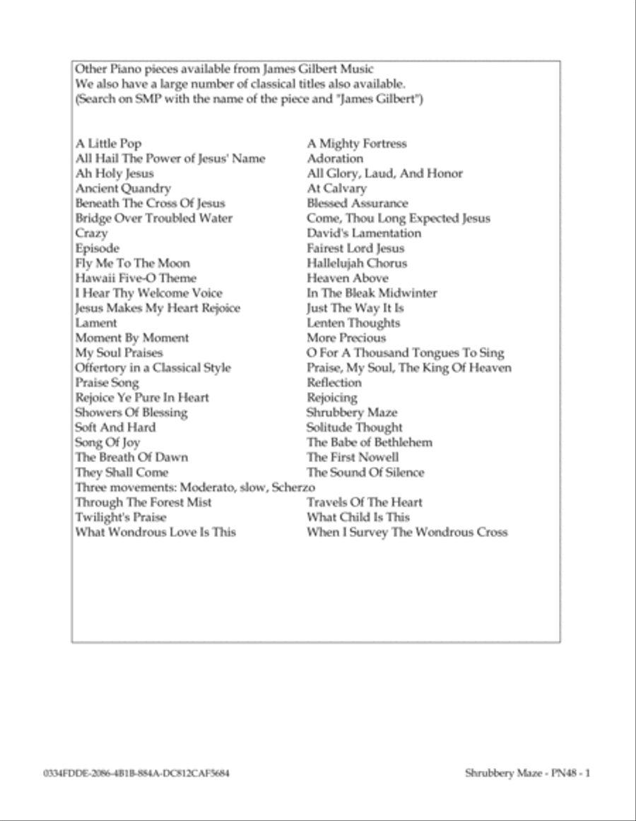 Shrubbery Maze Piano Solo scores gallery preview page 2