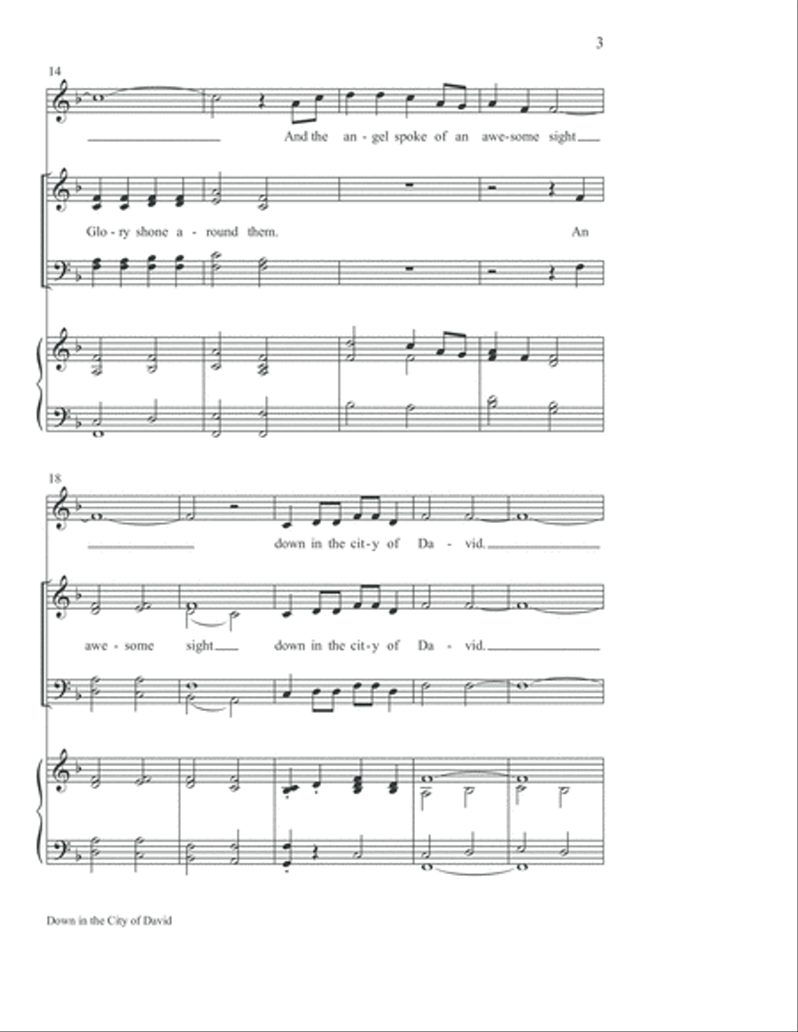 Down in the City of David 4-Part scores gallery preview page 4