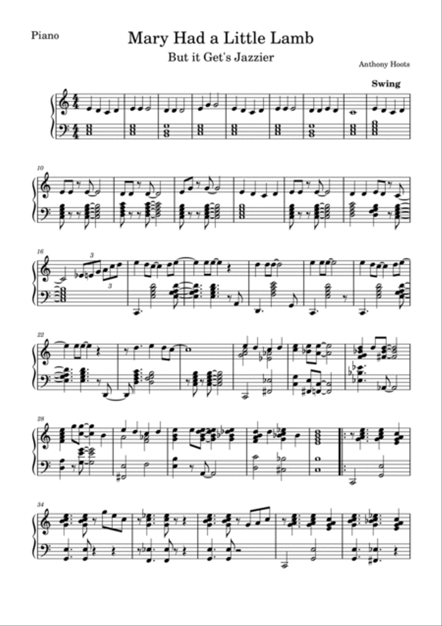 Mary Had a Little Lamb - Jazz Arrangement Jazz Ensemble scores gallery preview page 4
