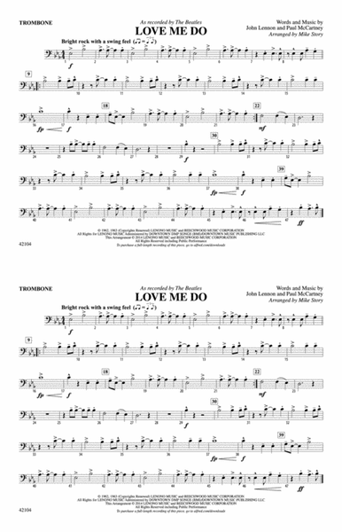 Love Me Do: 1st Trombone
