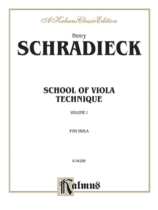 Book cover for School of Viola Technique, Volume 1
