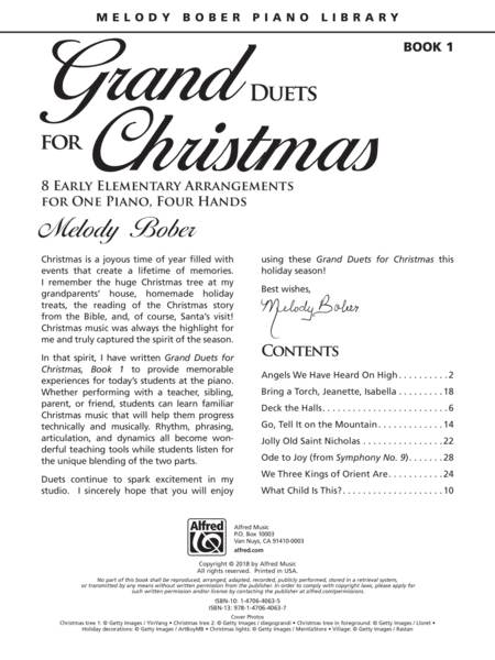 Grand Duets for Christmas, Book 1