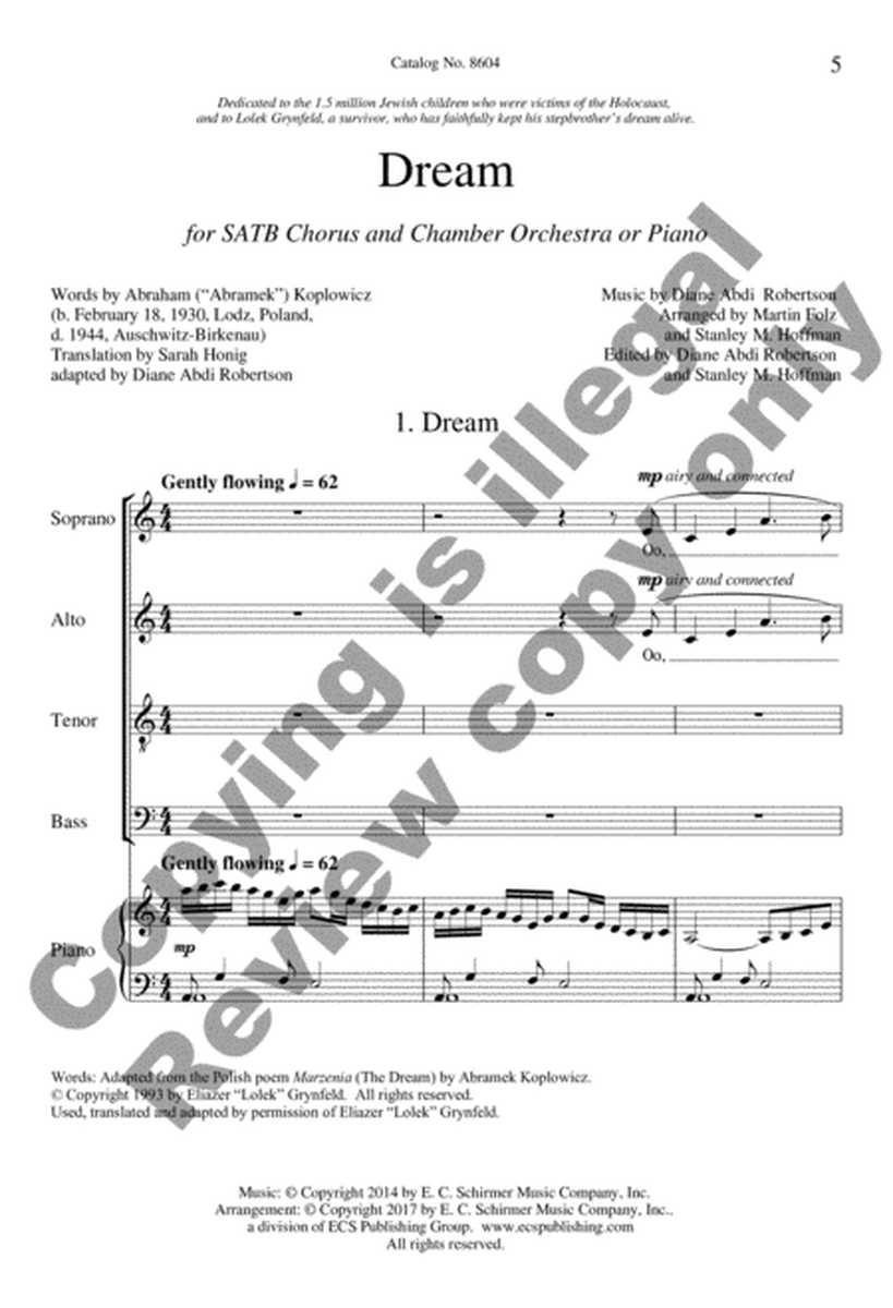 Dream (Piano/Choral Score)