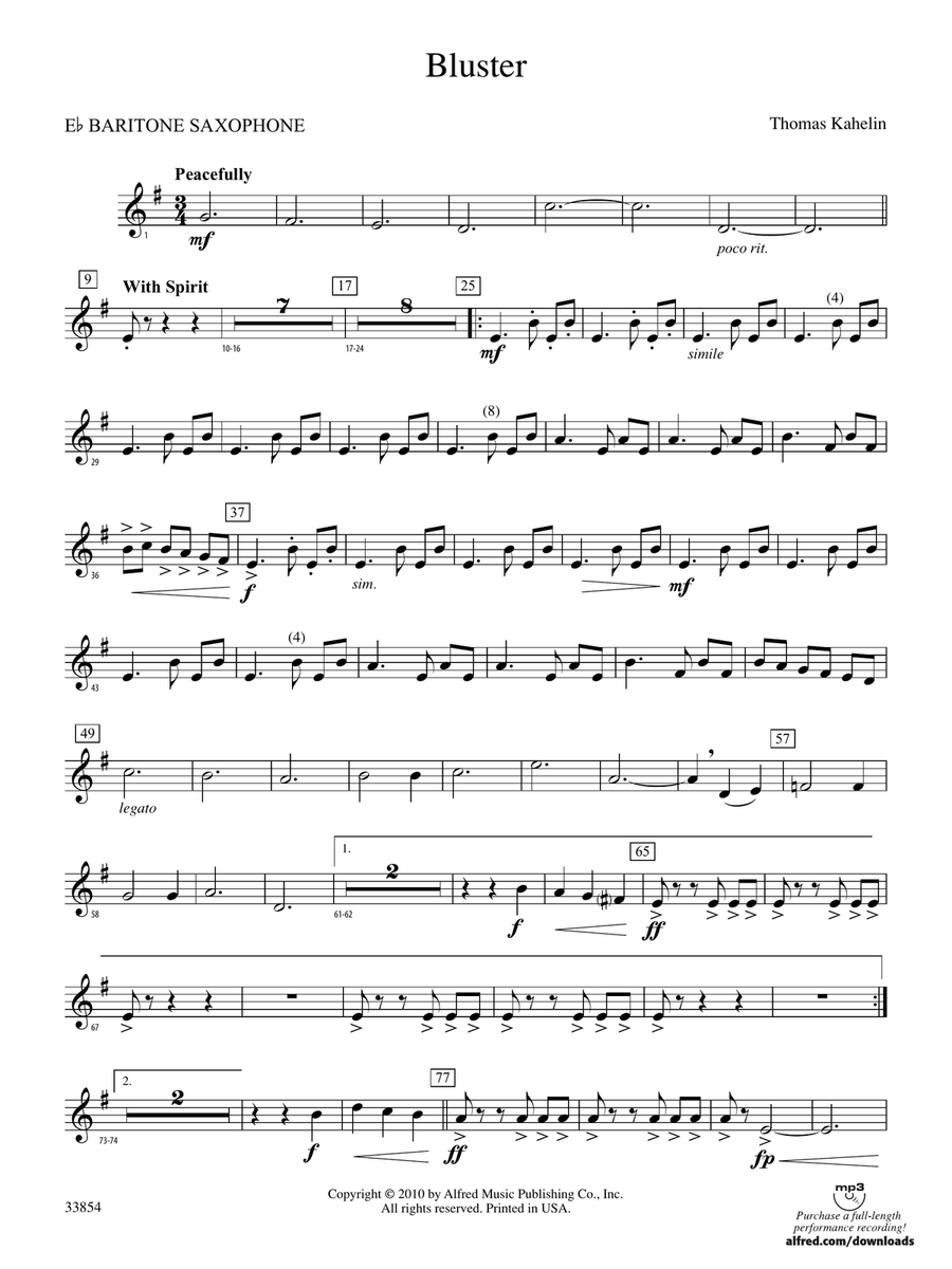 Bluster: E-flat Baritone Saxophone