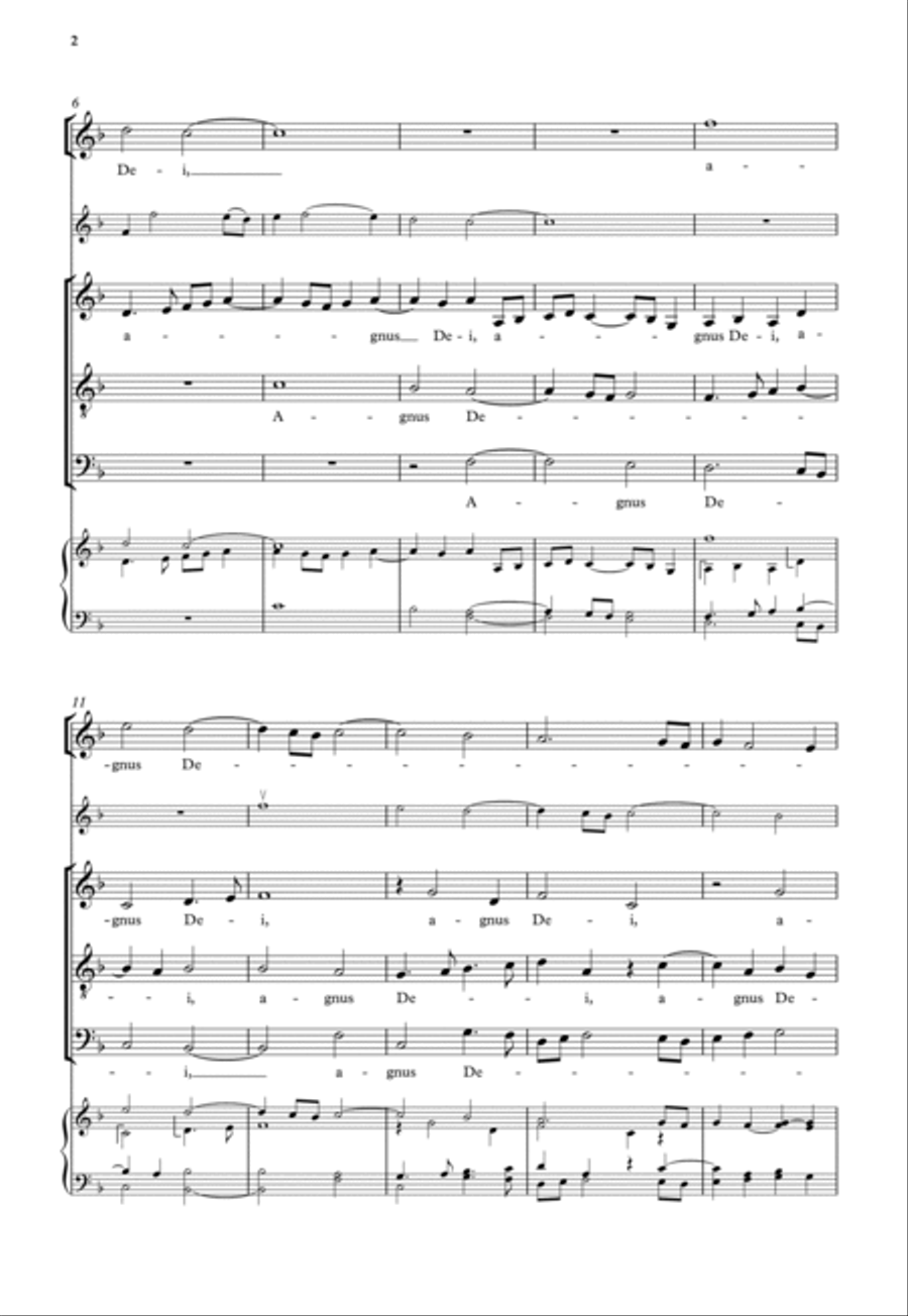 Agnus Dei II from Missa Brevis 4-Part scores gallery preview page 2