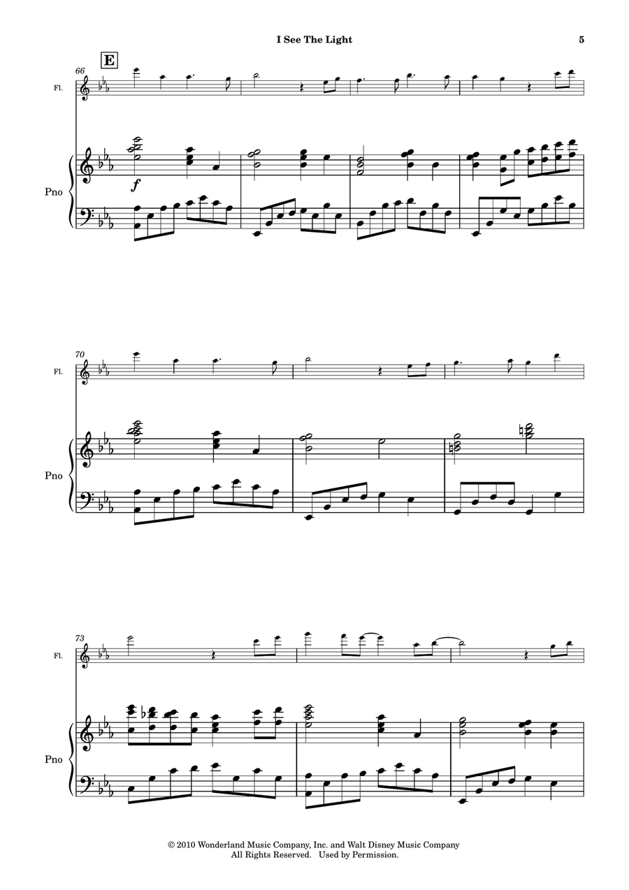 I See The Light Flute Solo scores gallery preview page 6