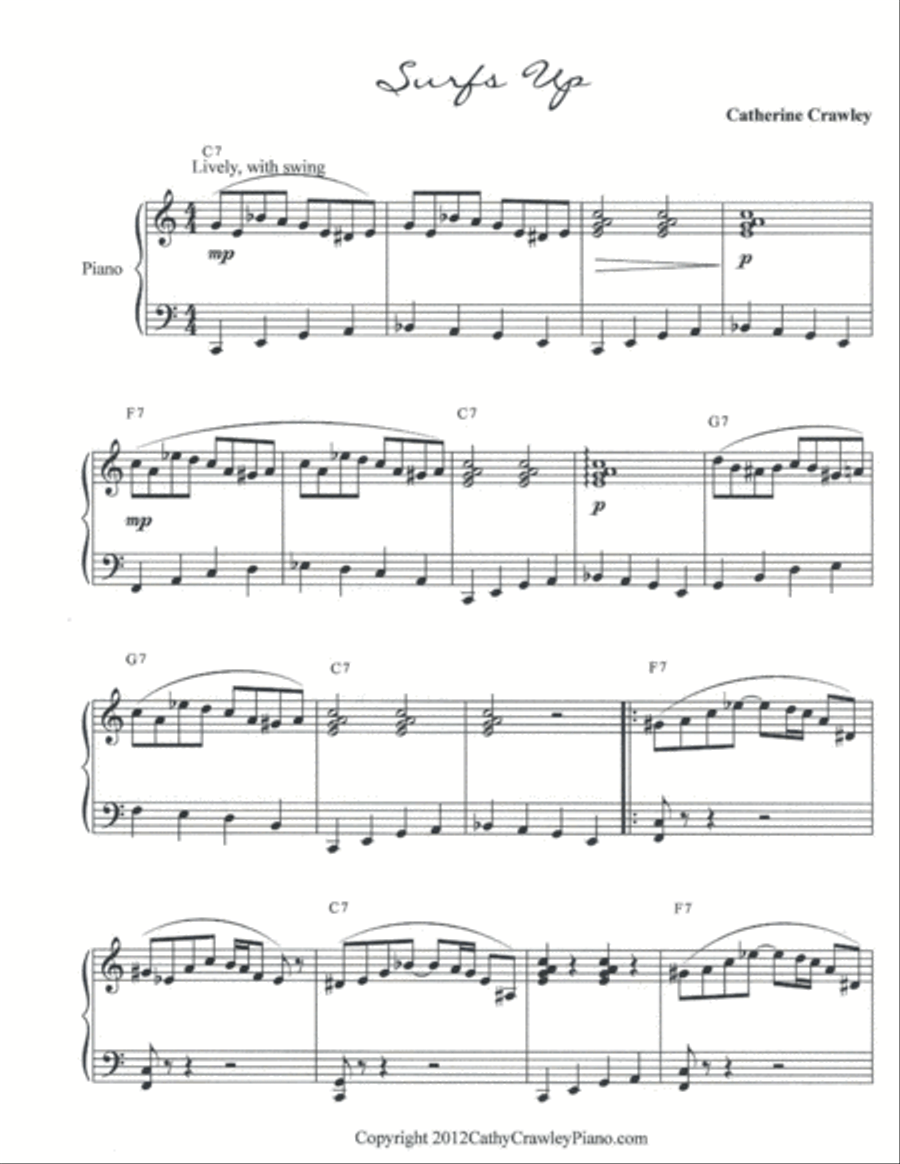 Surf's Up Piano Method scores gallery preview page 1