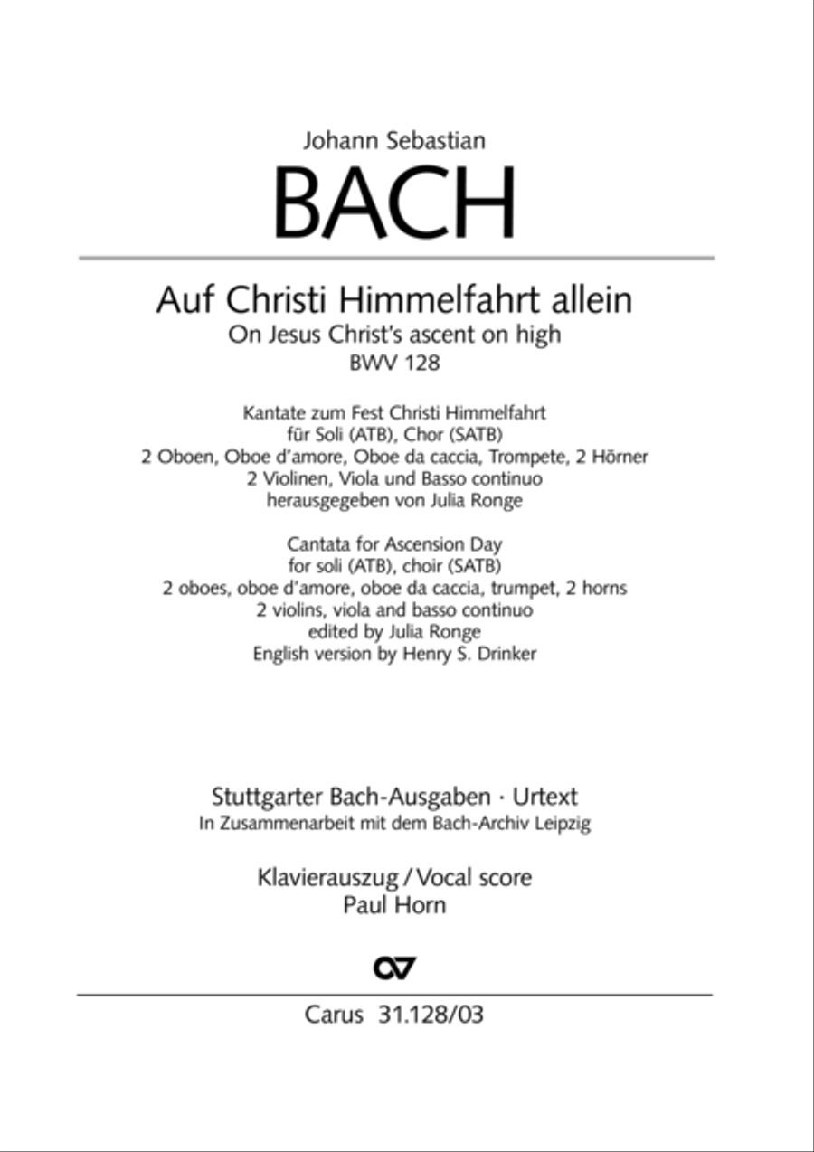 On Jesus Christ's ascent on high (Auf Christi Himmelfahrt allein) ATB scores gallery preview page 2