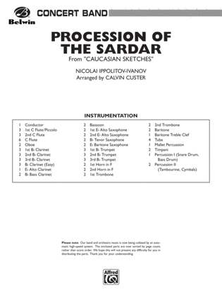 Procession of the Sardar (from Caucasian Sketches): Score