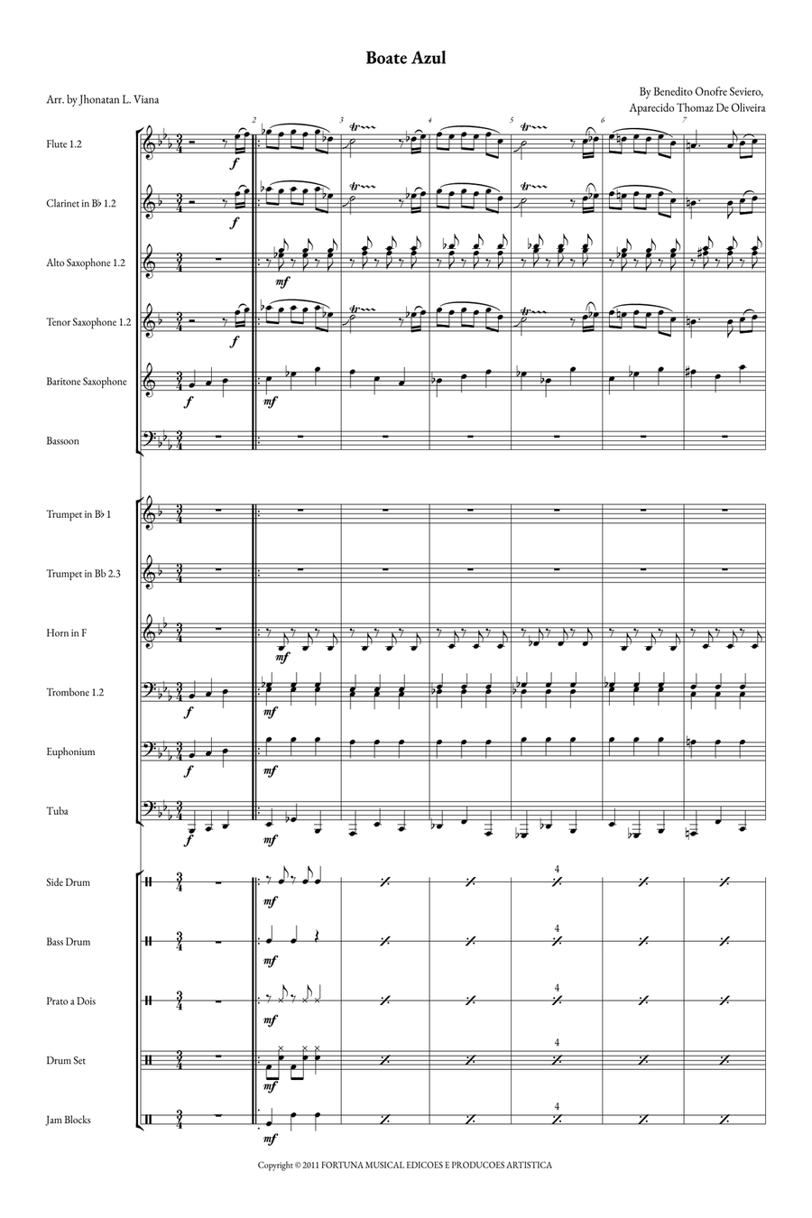 Boate Azul Concert Band scores gallery preview page 1