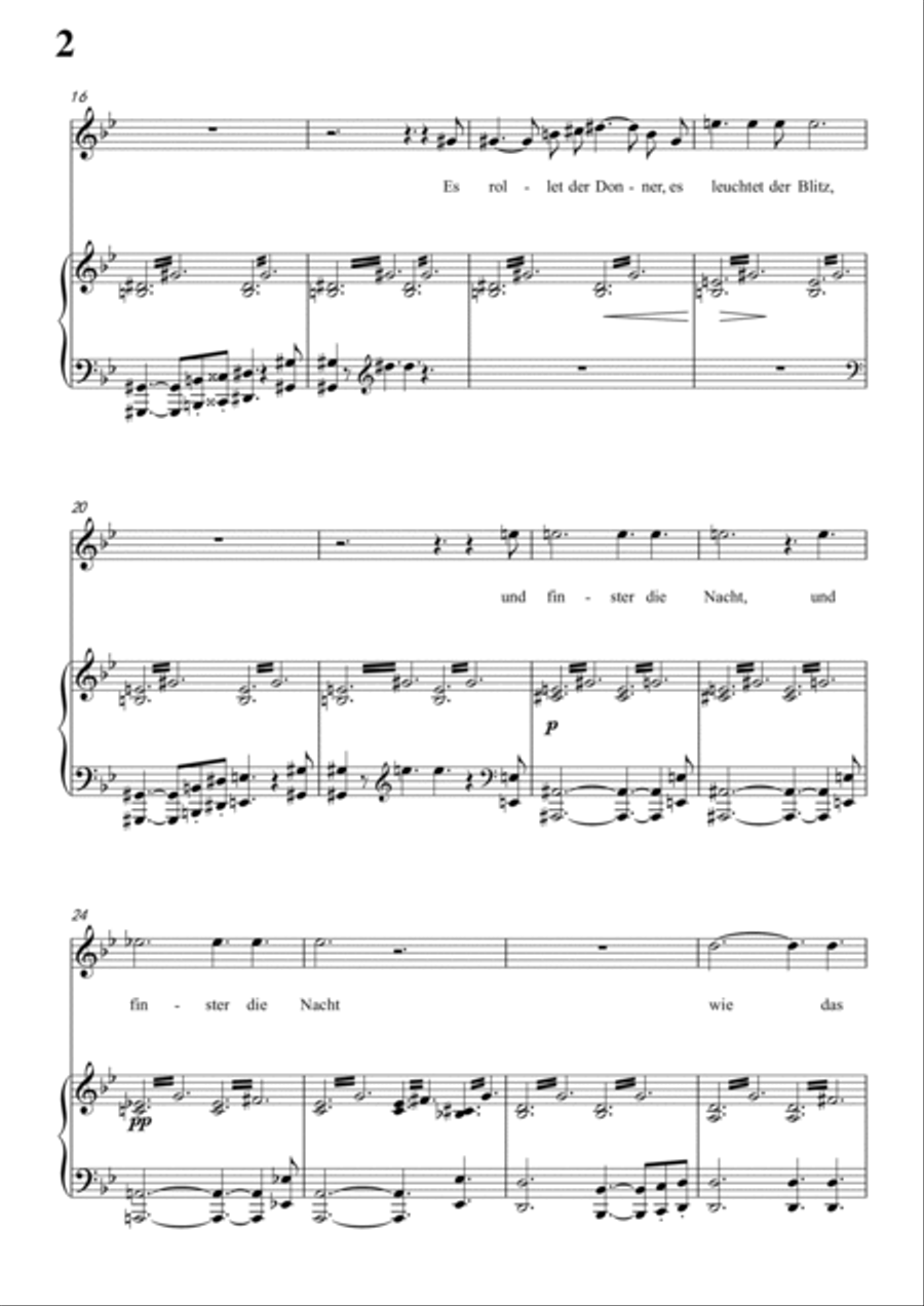 Schubert-Die junge nonne in G minor,for Vocal and Piano Voice scores gallery preview page 3