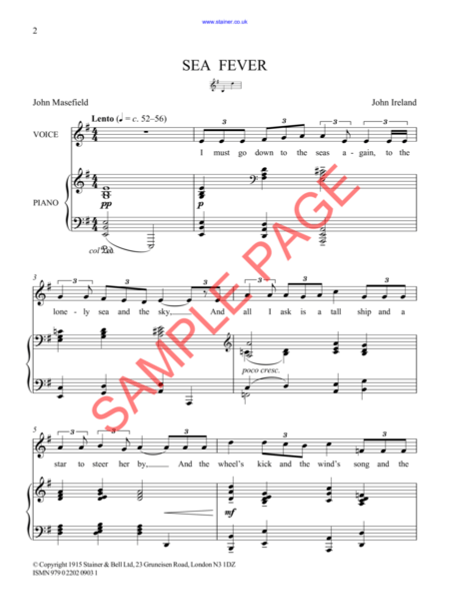 Sea Fever (B - D) Sea Fever (B - D) Voice scores gallery preview page 2