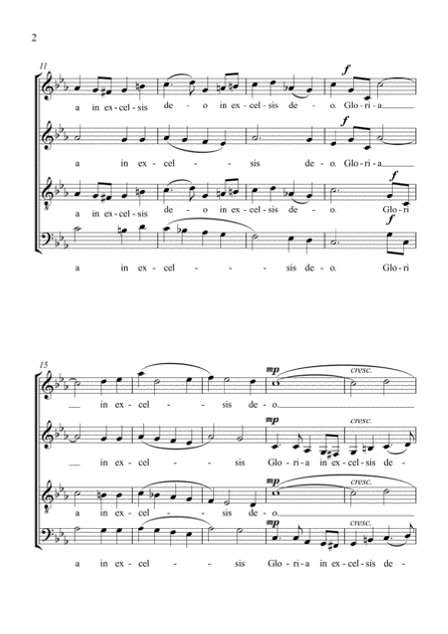 Gloria in excelsis deo 4-Part scores gallery preview page 2