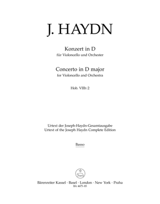 Book cover for Concerto for Violoncello and Orchestra in D major Hob. VIIb:2