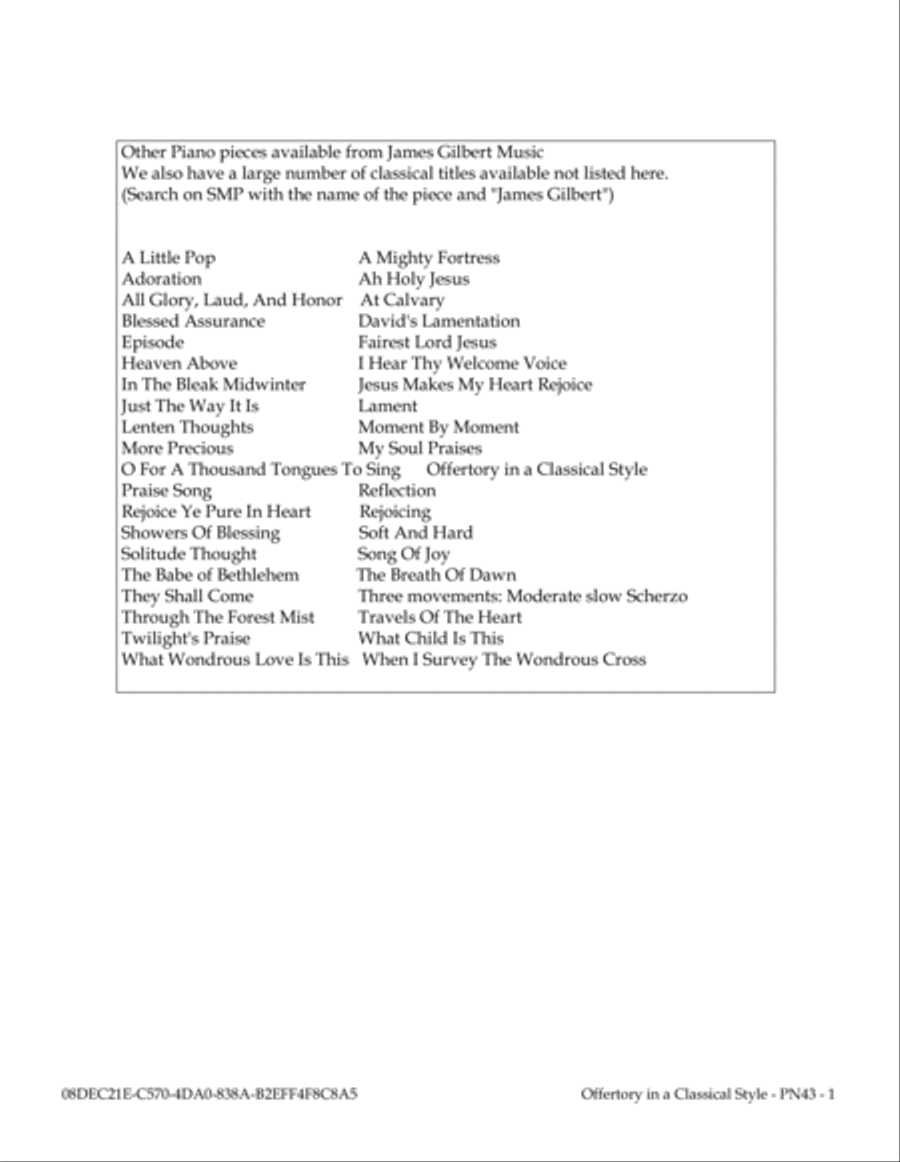 Offertory In A Classic Style Piano Solo scores gallery preview page 2