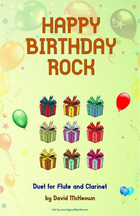 Book cover for Happy Birthday Rock, for Flute and Clarinet Duet