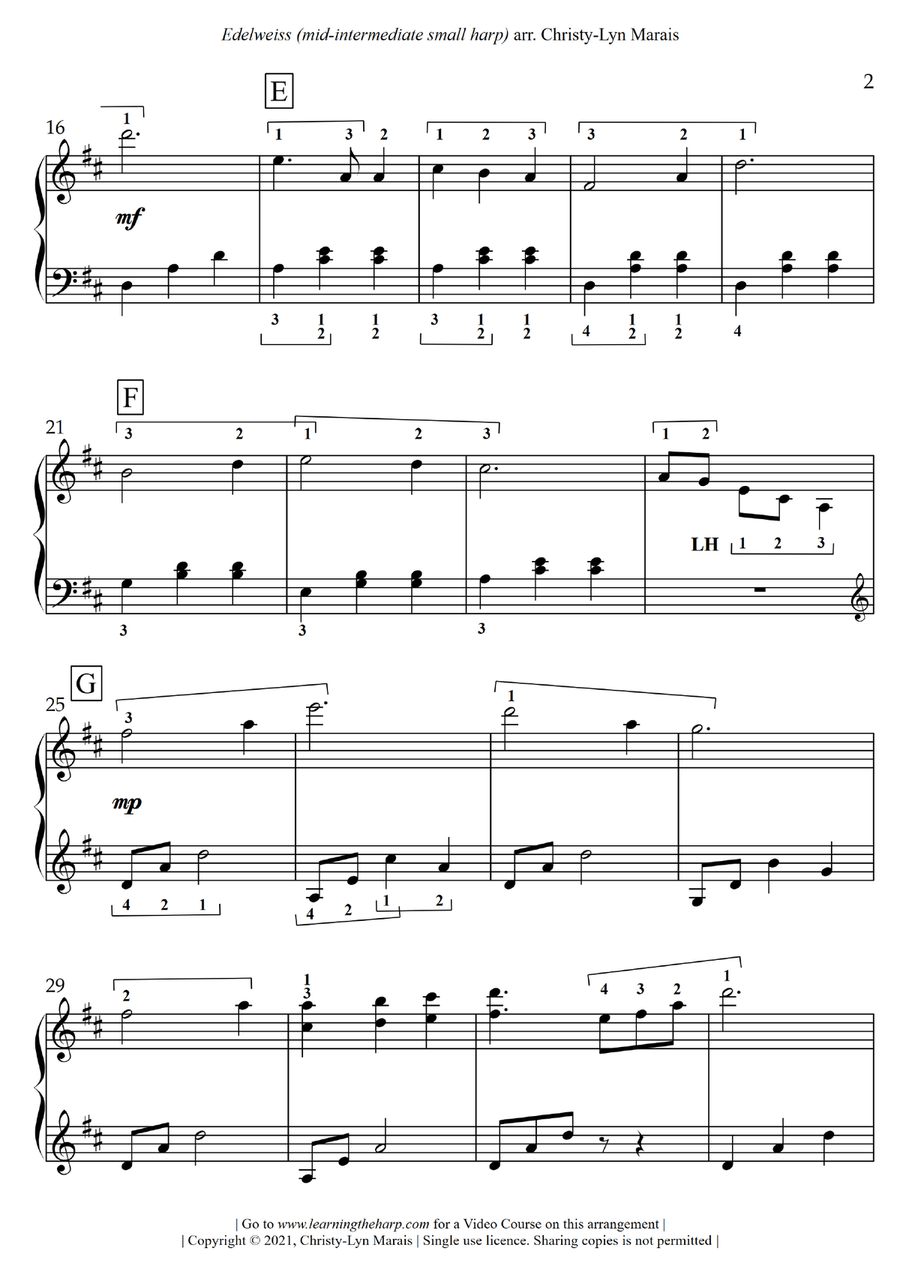 Edelweiss Harp scores gallery preview page 3
