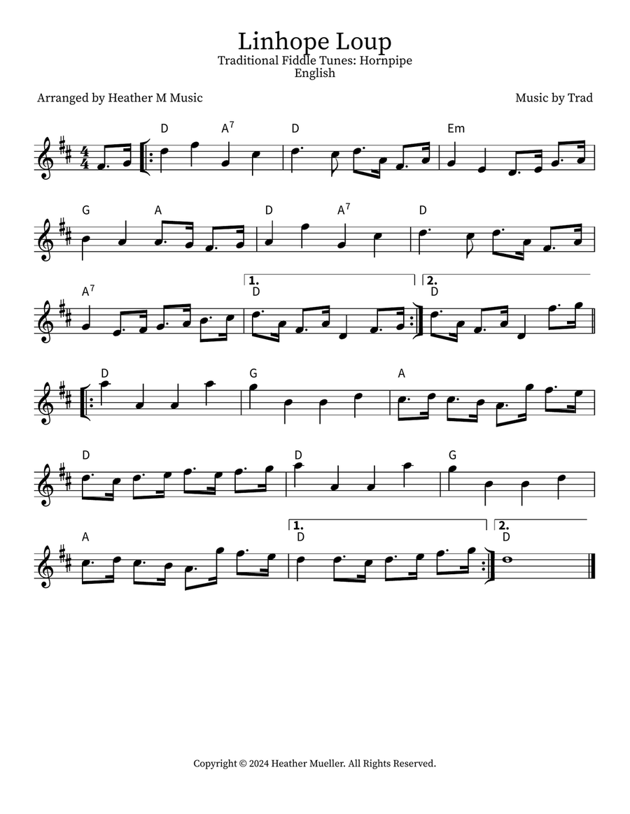 Linhope Loup Violin scores gallery preview page 1