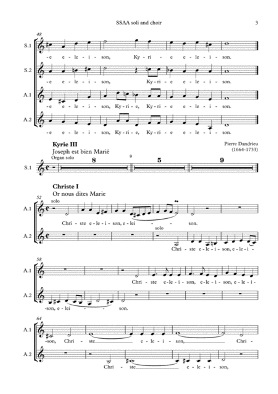 Charpentier: Messe de Menuit pur Noël (SSAA soli, SSAA choir, flutes, strings and continuo) - Choir SSAA scores gallery preview page 5
