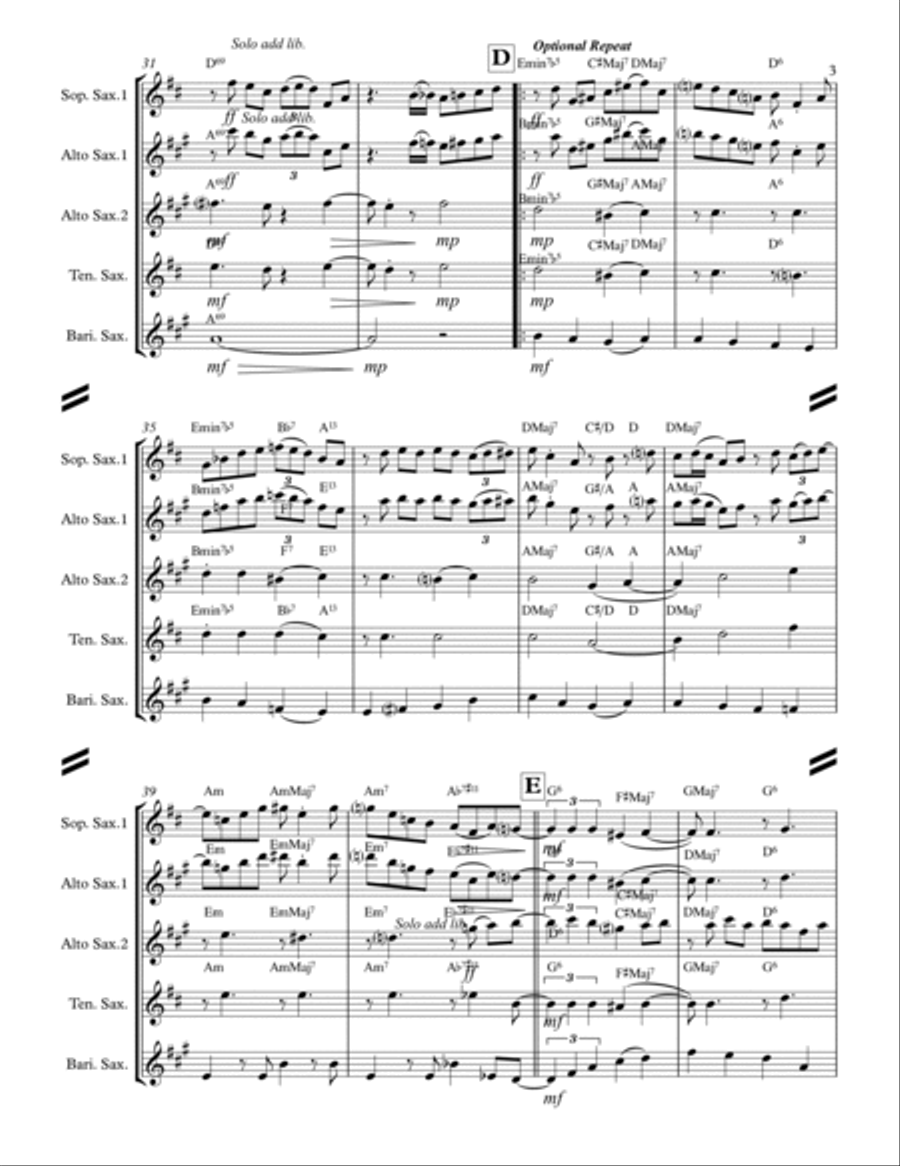 April In Paris Saxophone Quartet scores gallery preview page 4