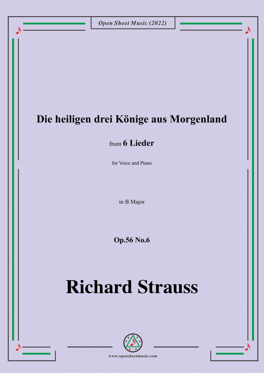 Richard Strauss-Die heiligen drei Könige aus Morgenland,in B Major image number null