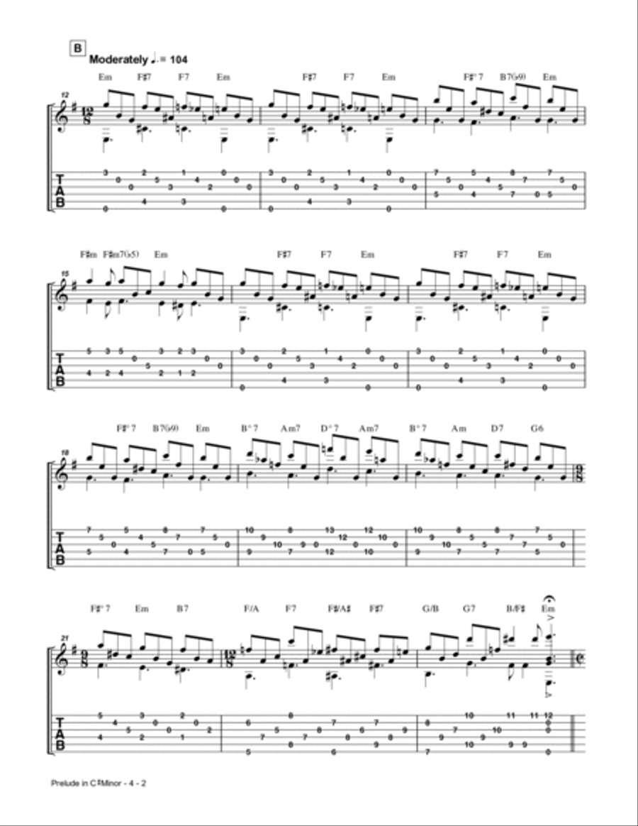 Prelude in C# Minor Classical Guitar scores gallery preview page 2