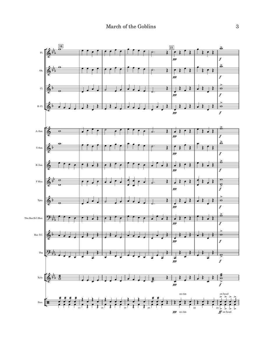 March of the Goblins Concert Band scores gallery preview page 4