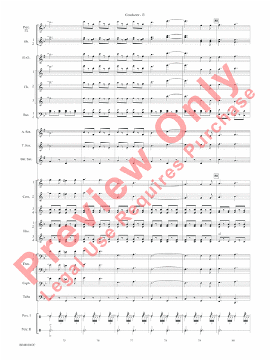 Sabre and Spurs (March of the American Cavalry) Concert Band scores gallery preview page 16