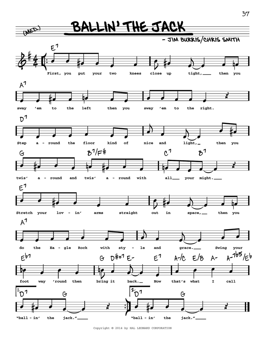 Ballin' The Jack (High Voice) High Voice Digital Sheet Music
