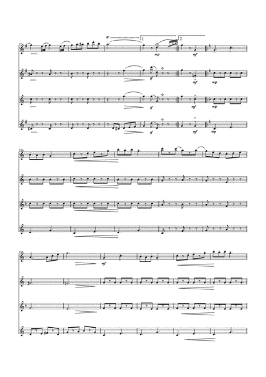 The whistler and His dog Flute Quartet scores gallery preview page 2