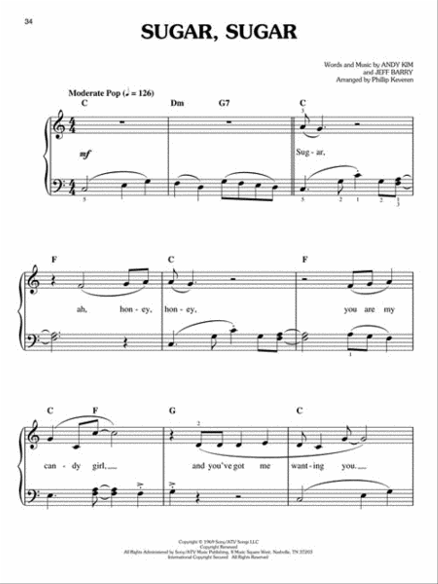 Pop Gems of the '60s Easy Piano scores gallery preview page 3