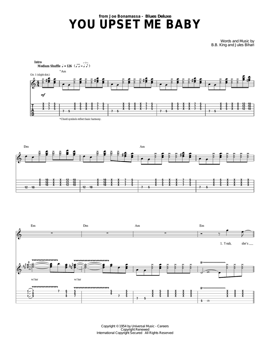 You Upset Me Baby Acoustic Guitar scores gallery preview page 1