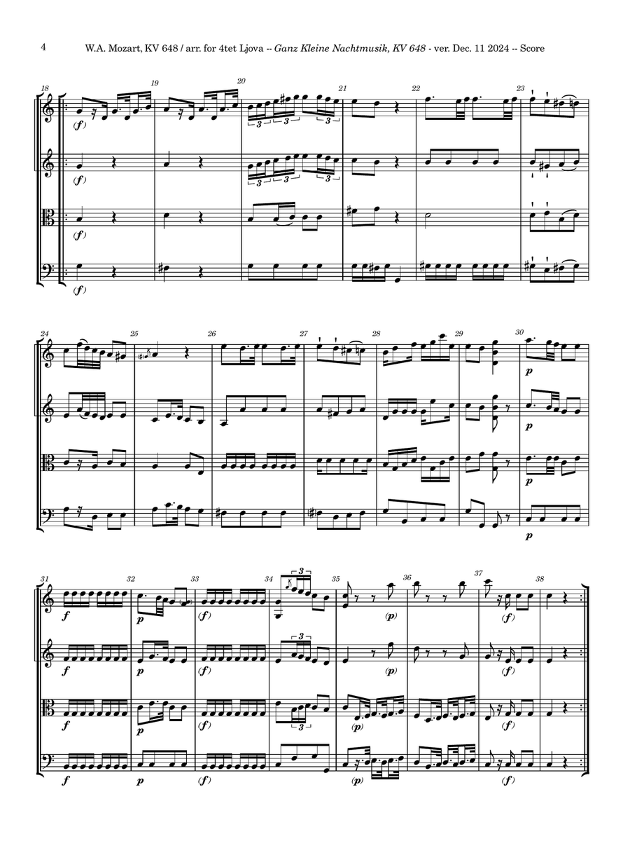 Ganz Kleine Nachtmusik, KV 648 String Trio scores gallery preview page 4