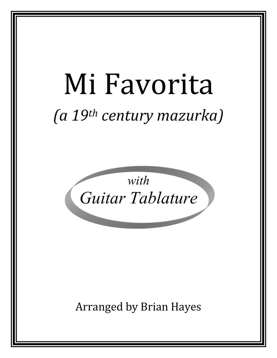 Mi Favorita (a 19th century mazurka) (with Tablature) Classical Guitar scores gallery preview page 1