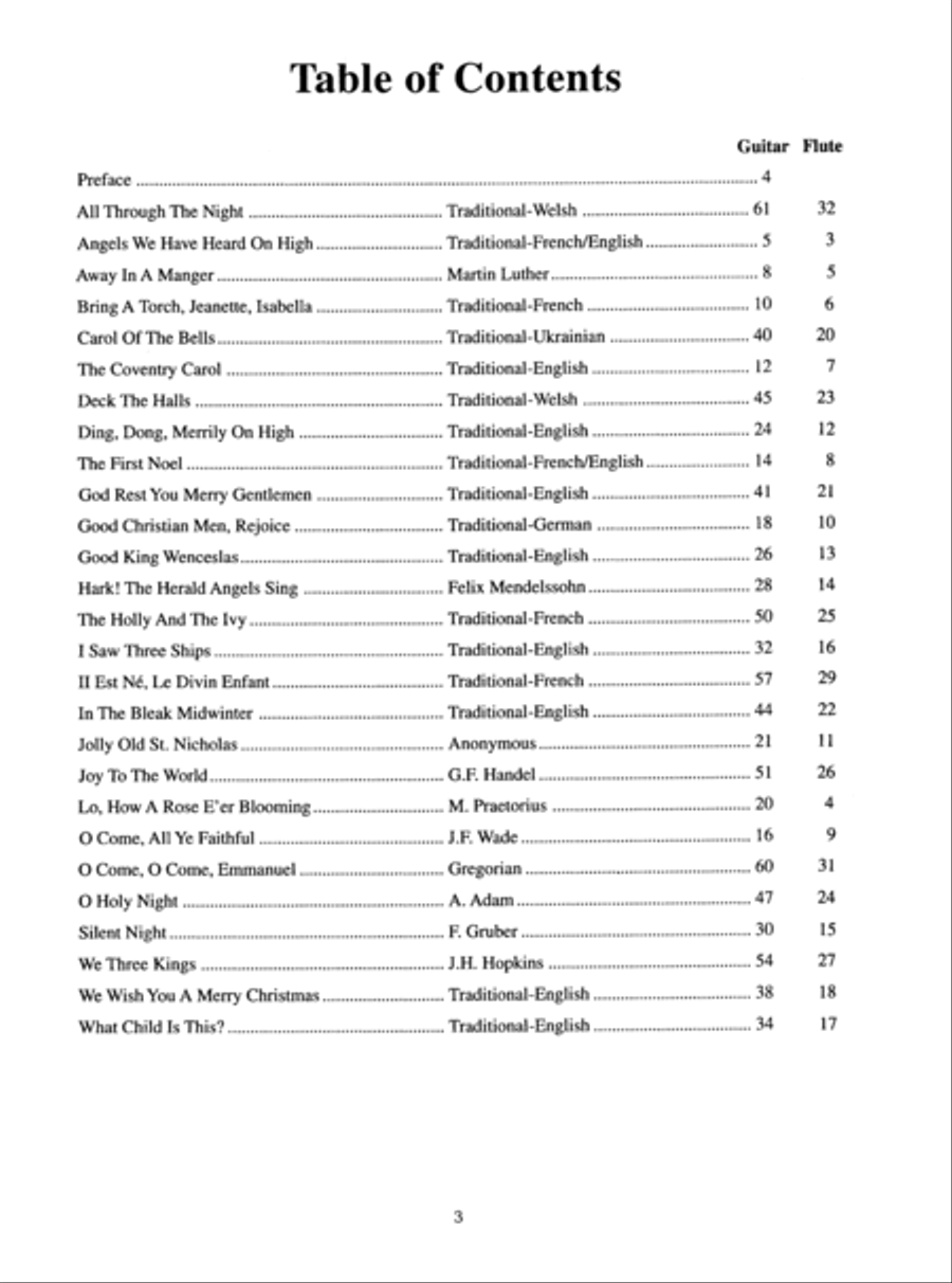 Christmas Carols for Flute & Guitar Flute scores gallery preview page 4