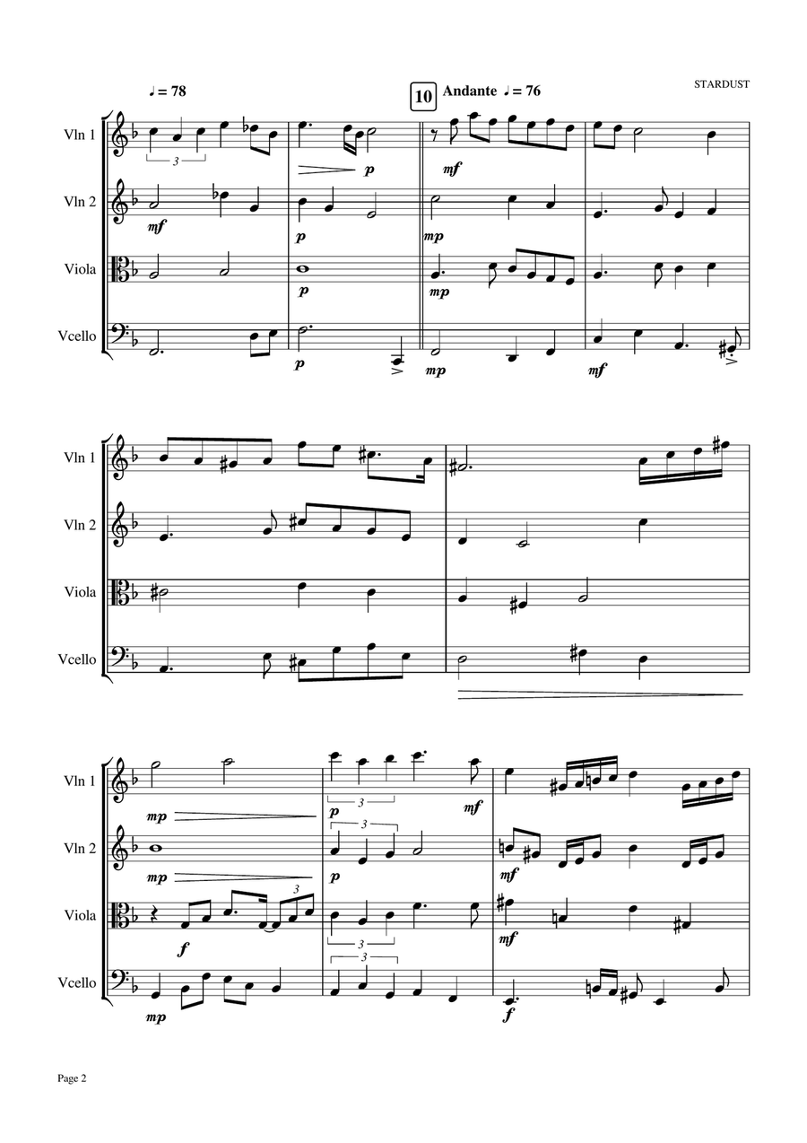 Stardust String Quartet scores gallery preview page 2