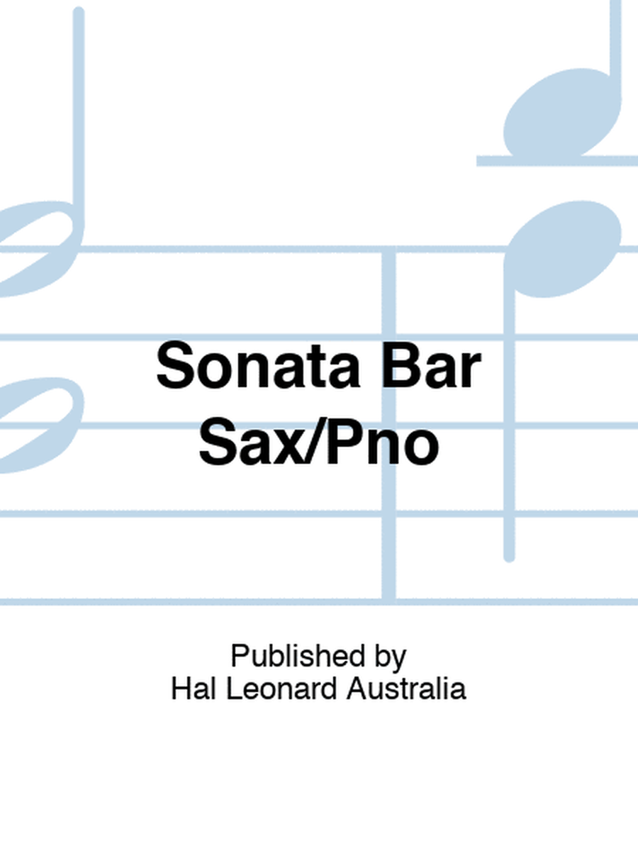 Sonata Bar Sax/Pno