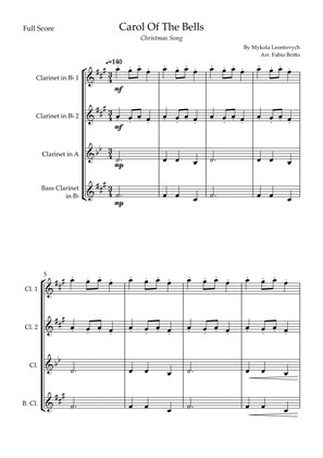 Carol Of The Bells (Christmas Song) for Clarinet Quartet