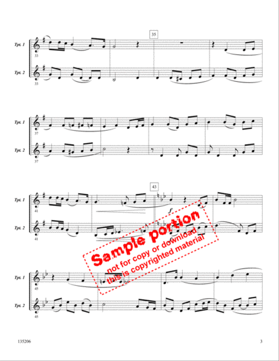 O Worship The King Brass Duet scores gallery preview page 3